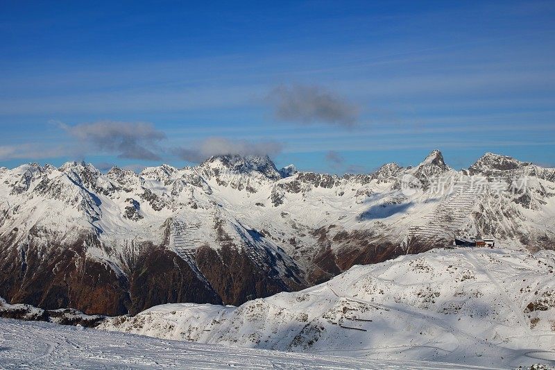 Ischgl / Samnaun滑雪场，奥地利冬季